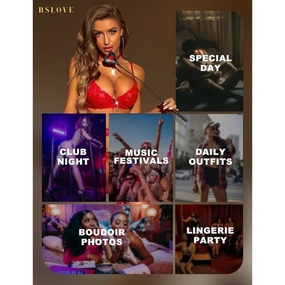 Women's Lingerie Set with Garter Belt 3 Piece Choker Lingerie Bra and Panty Set - Picture 4 of 5